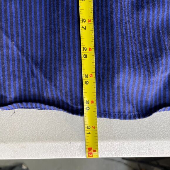 Robert Graham Shirt Men XL Blue Stripes Flip Cuff Long Sleeve Button Up - Picture 10 of 10
